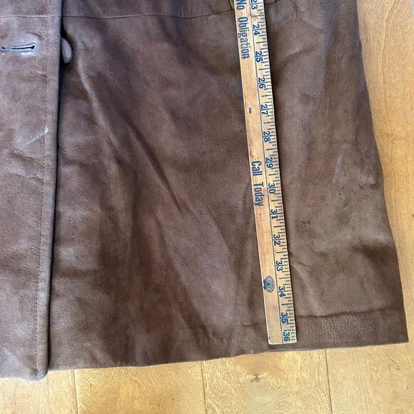 Vintage Highlander Leather winter coat Brown w/ Fur Collar M/L - Picture 12 of 15